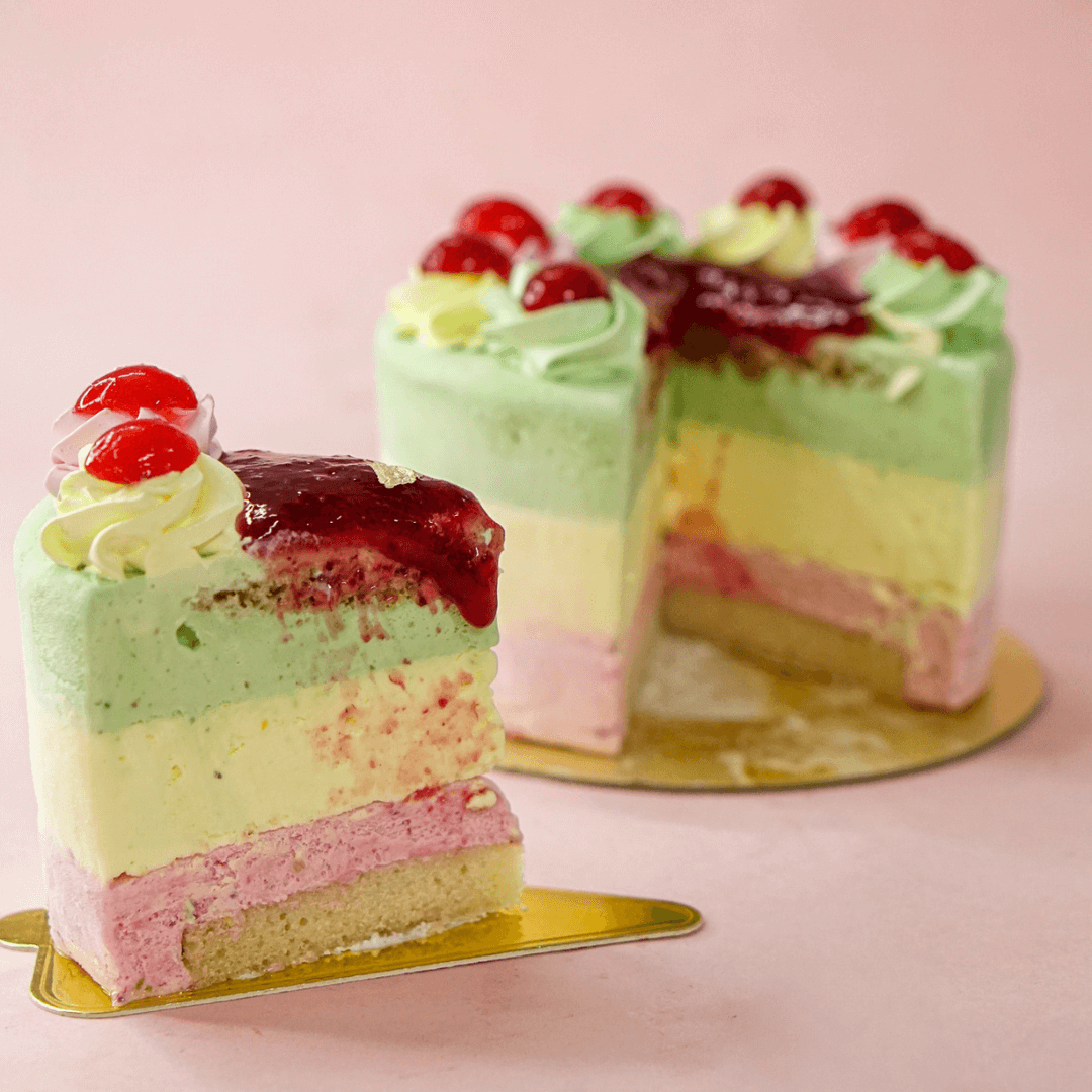 Neapolitan Ice Cream Cake from scratch - Cooking Carnival